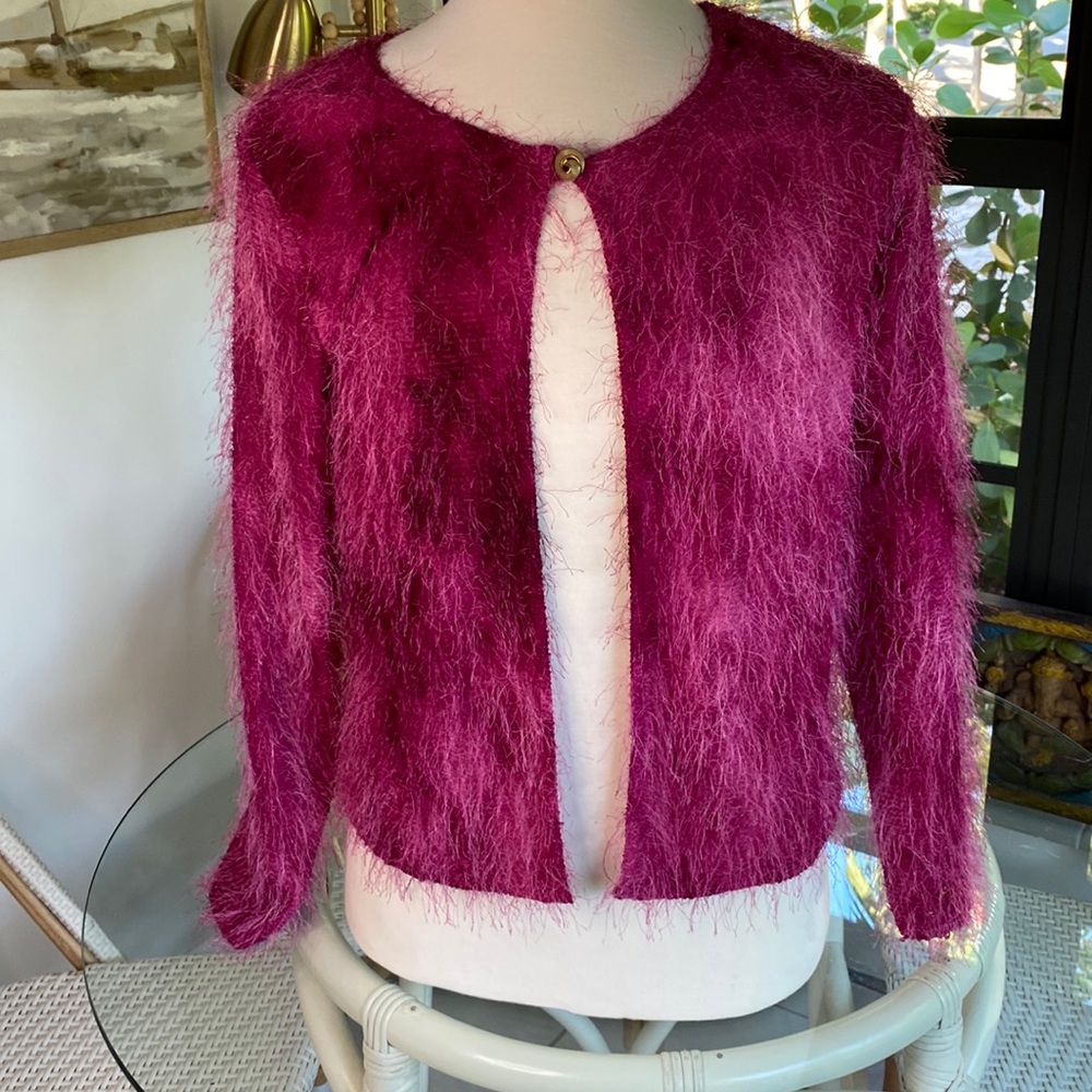 c.d.w. Women’s Fuzzy Soft Wine Color Sweater / Jacket